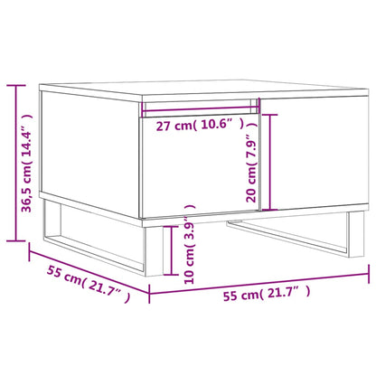 Tavolino da Salotto Bianco 55x55x36,5 cm in Legno Multistrato | homemem39