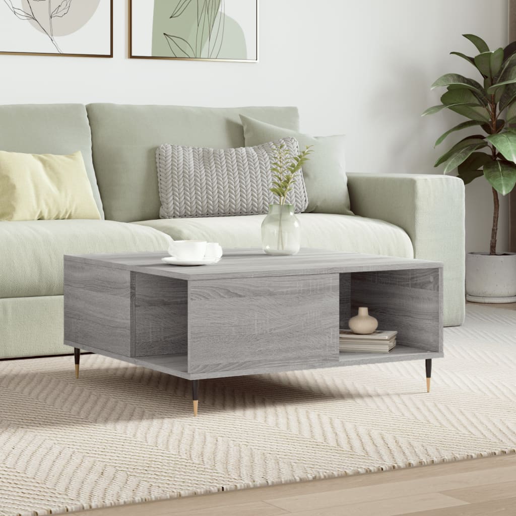 Tavolino Salotto Grigio Sonoma 80x80x36,5 cm Legno Multistrato | homemem39