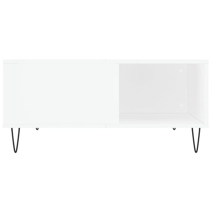Tavolino da Salotto Bianco 80x80x36,5 cm in Legno Multistrato | homemem39