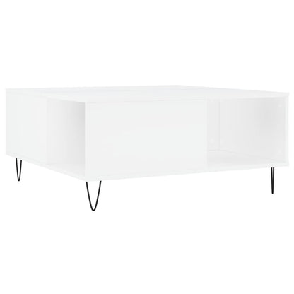 Tavolino da Salotto Bianco 80x80x36,5 cm in Legno Multistrato | homemem39