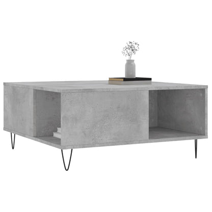 Tavolino Salotto Grigio Cemento 80x80x36,5 cm Legno Multistrato | homemem39