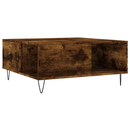 Tavolino da Salotto Rovere Fumo 80x80x36,5 cm Legno Multistrato | homemem39