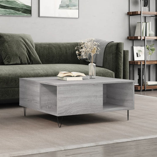 Tavolino Salotto Grigio Sonoma 80x80x36,5 cm Legno Multistrato | homemem39