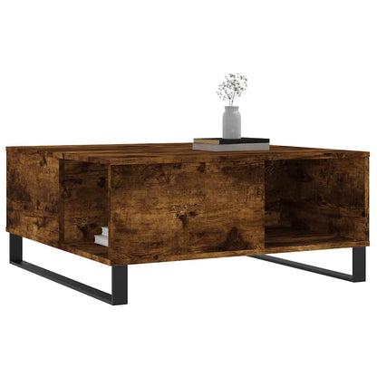 Tavolino da Salotto Rovere Fumo 80x80x36,5 cm Legno Multistrato | homemem39