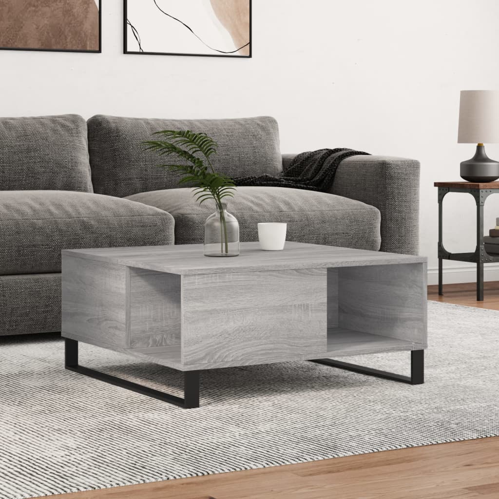 Tavolino Salotto Grigio Sonoma 80x80x36,5 cm Legno Multistrato | homemem39