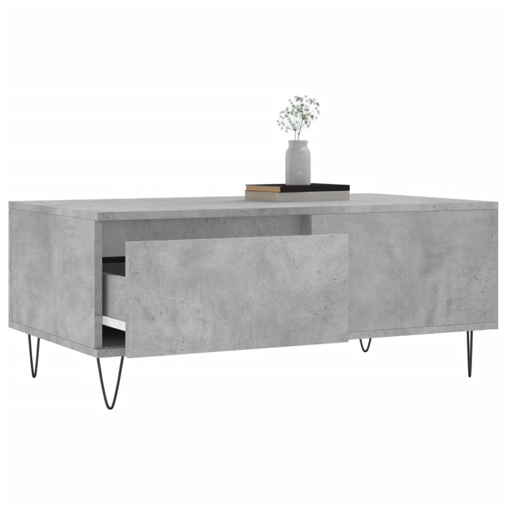 Tavolino Salotto Grigio Cemento 90x50x36,5 cm Legno Multistrato | homemem39