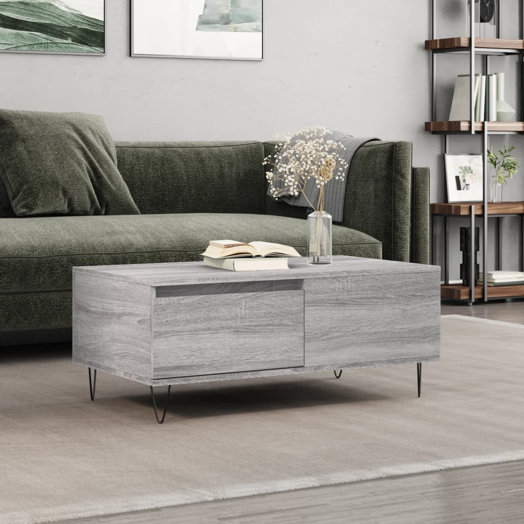 Tavolino Salotto Grigio Sonoma 90x50x36,5 cm Legno Multistrato | homemem39