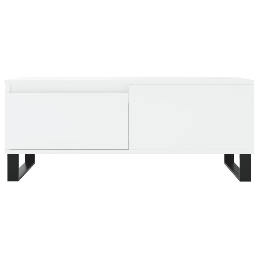 Tavolino da Salotto Bianco 90x50x36,5 cm in Legno Multistrato | homemem39