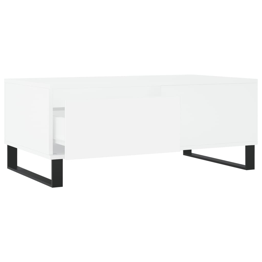 Tavolino da Salotto Bianco 90x50x36,5 cm in Legno Multistrato | homemem39