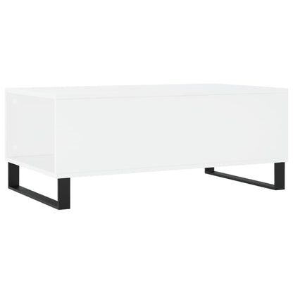 Tavolino da Salotto Bianco 90x50x36,5 cm in Legno Multistrato | homemem39