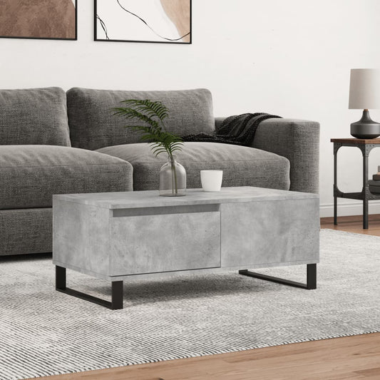Tavolino Salotto Grigio Cemento 90x50x36,5 cm Legno Multistrato | homemem39