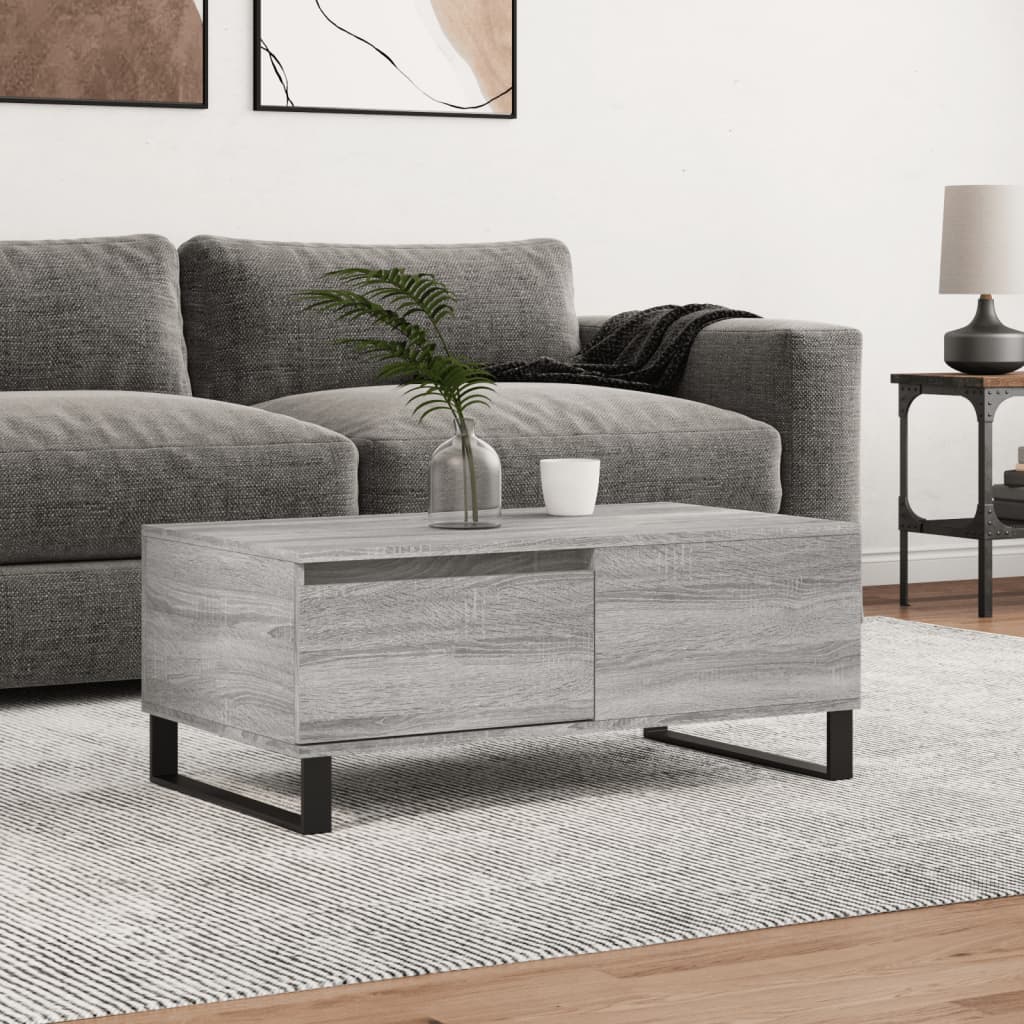 Tavolino Salotto Grigio Sonoma 90x50x36,5 cm Legno Multistrato