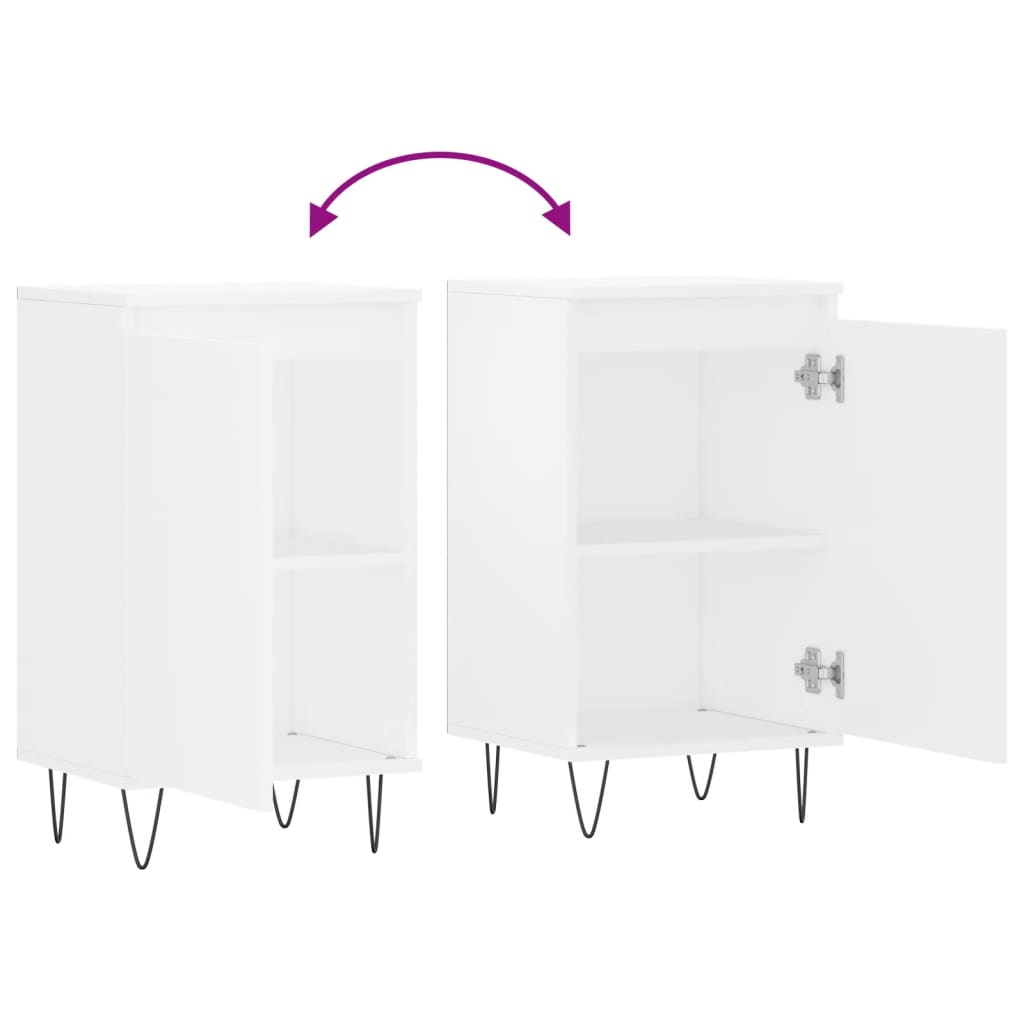 Credenza Bianca 40x35x70 cm in Legno Multistrato - homemem39