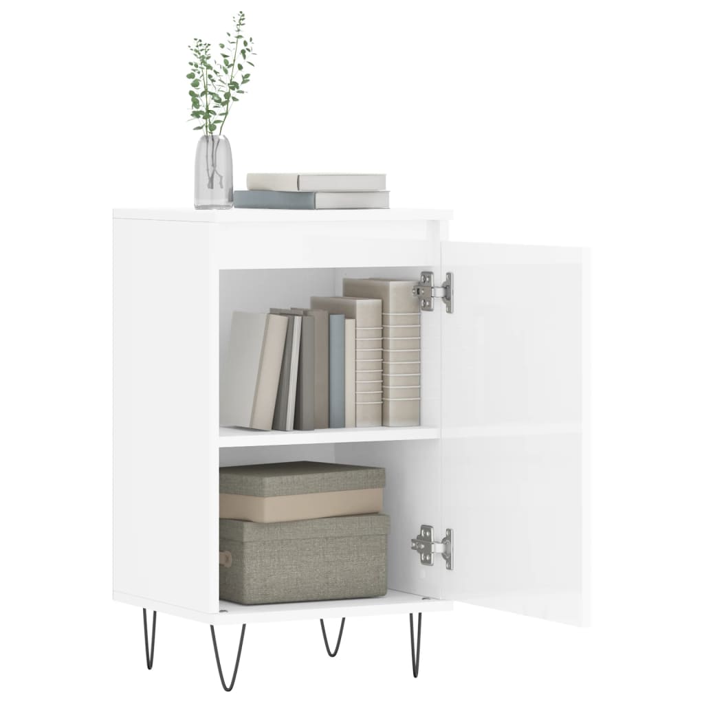 Credenze 2 pz Bianco Lucido 40x35x70 cm in Legno Multistrato | homemem39
