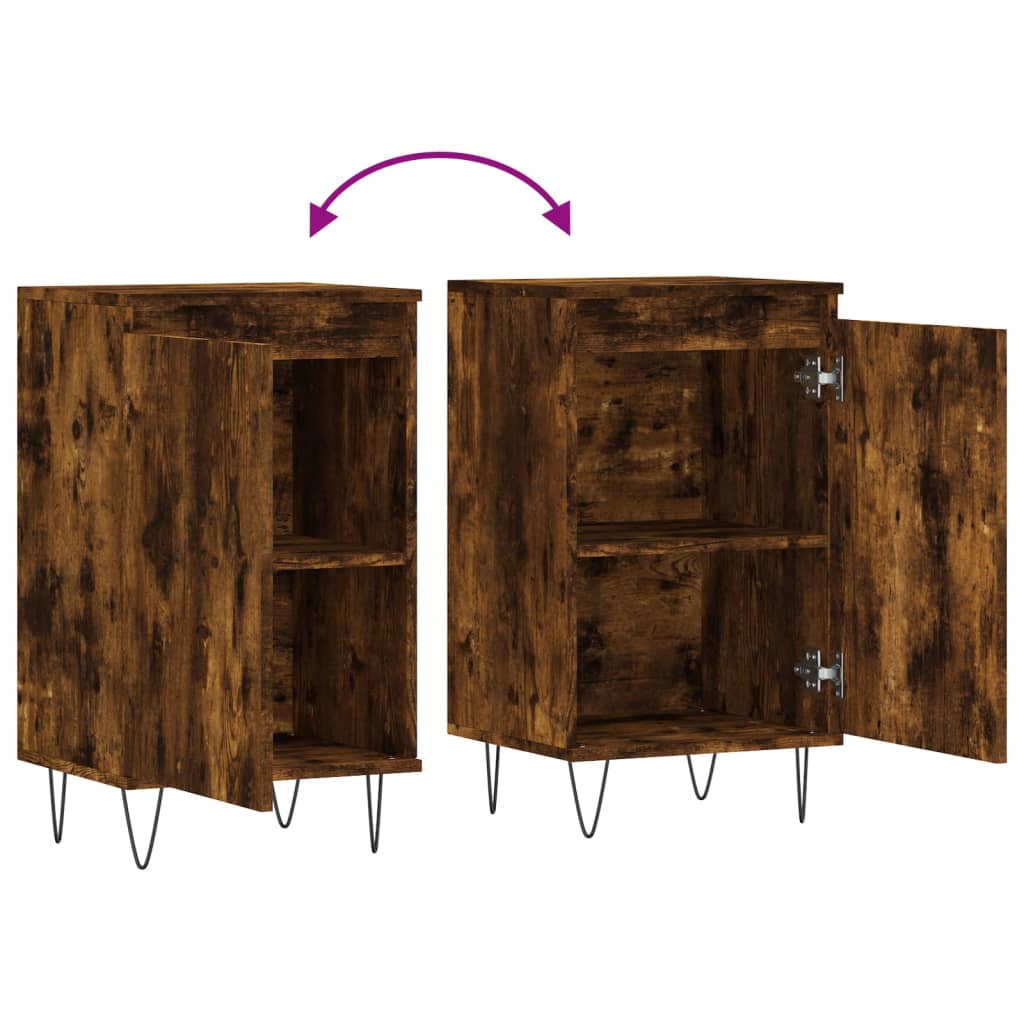 Credenza Rovere Fumo 40x35x70 cm in Legno Multistrato