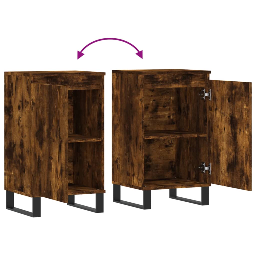 Credenza Rovere Fumo 40x35x70 cm in Legno Multistrato - homemem39