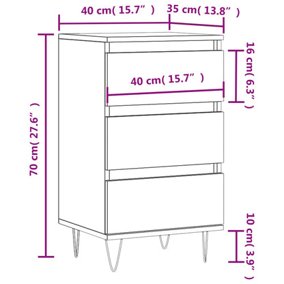 Credenza Grigio Cemento 40x35x70 cm in Legno Multistrato