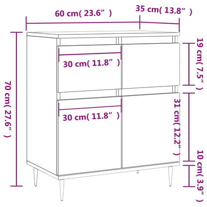 Credenza Rovere Fumo 60x35x70 cm in Legno Multistrato