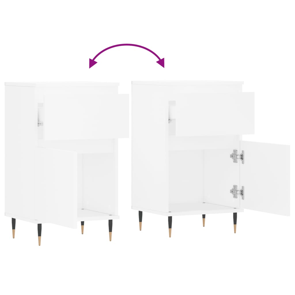 Credenza Bianca 40x35x70 cm in Legno Multistrato - homemem39