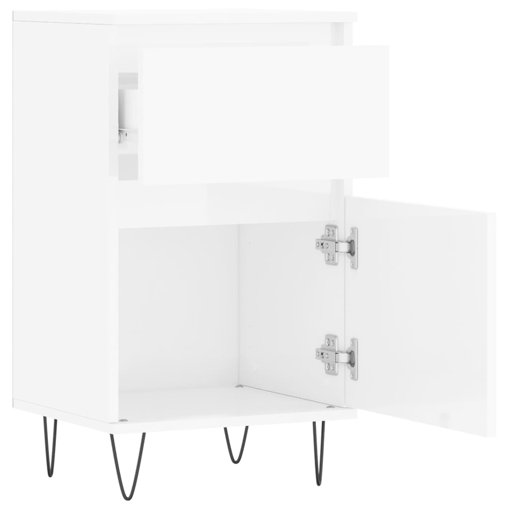 Credenze 2 pz Bianco Lucido 40x35x70 cm in Legno Multistrato - homemem39