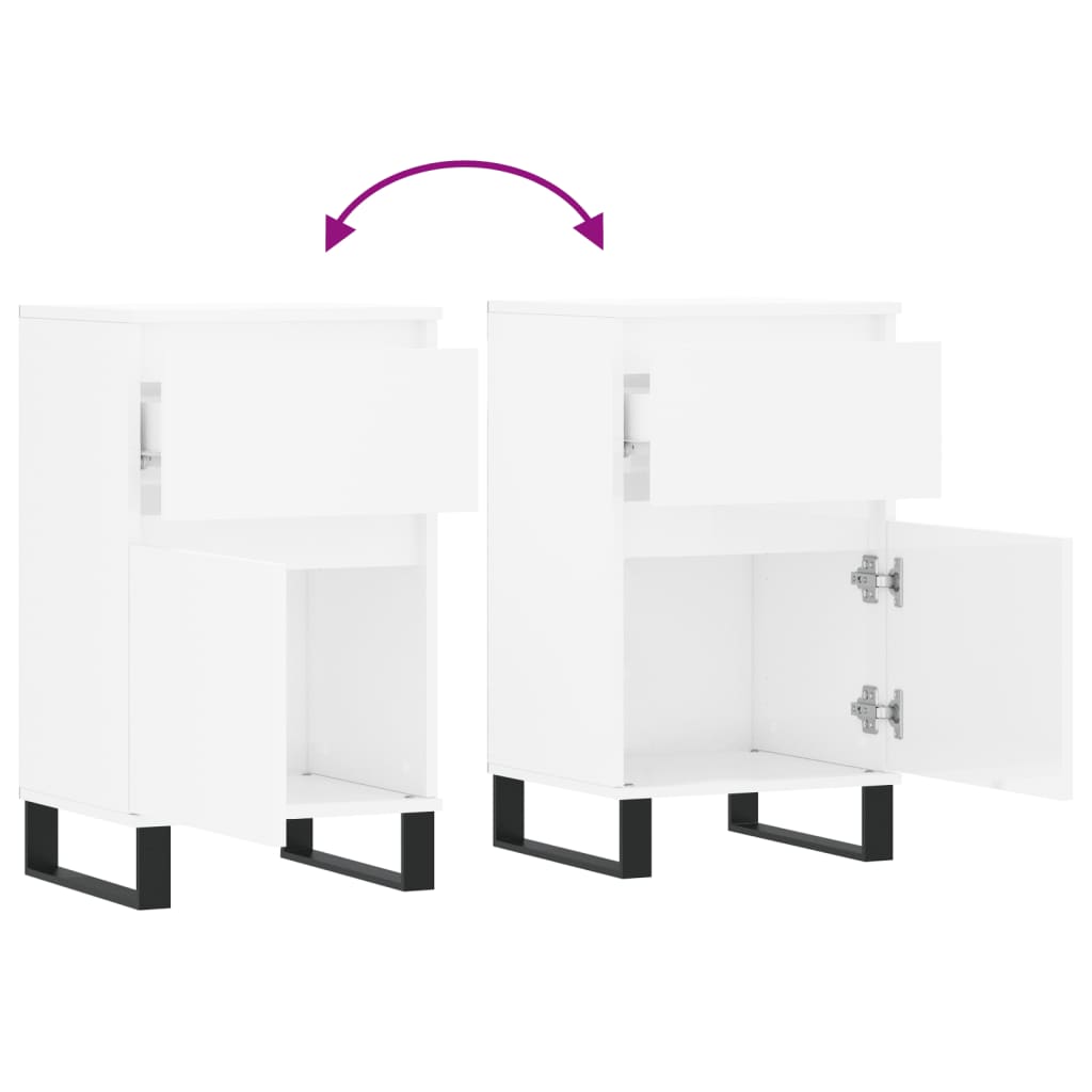 Credenze 2 pz Bianco Lucido 40x35x70 cm in Legno Multistrato - homemem39