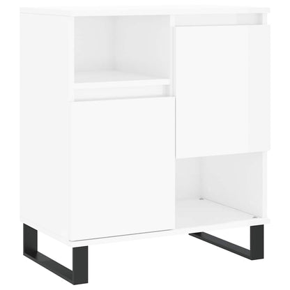 Credenza Bianco Lucido 60x35x70 cm in Legno Multistrato - homemem39