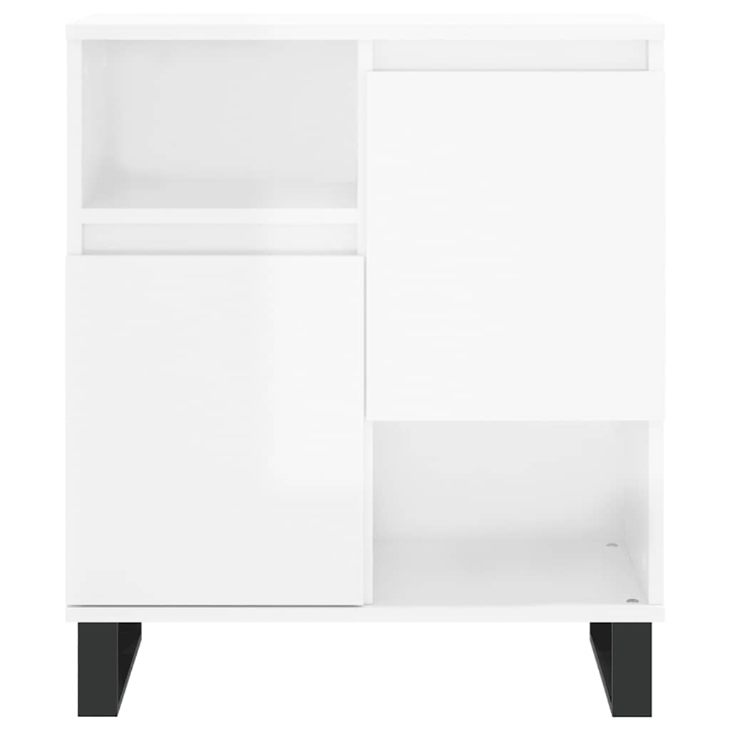 Credenza Bianco Lucido 60x35x70 cm in Legno Multistrato - homemem39