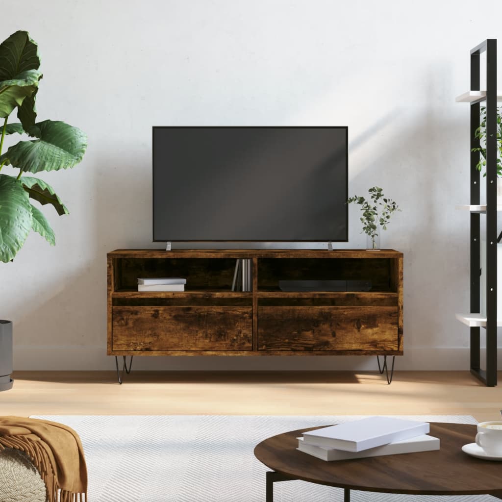 Mobile TV Rovere Fumo 100x34,5x44,5 cm in Legno Multistrato - homemem39