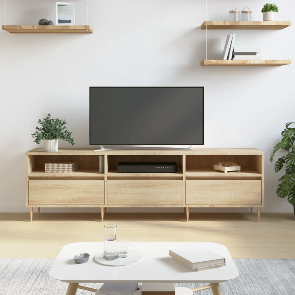 Mobile Porta TV Rovere Sonoma 150x30x44,5 cm Legno Multistrato - homemem39