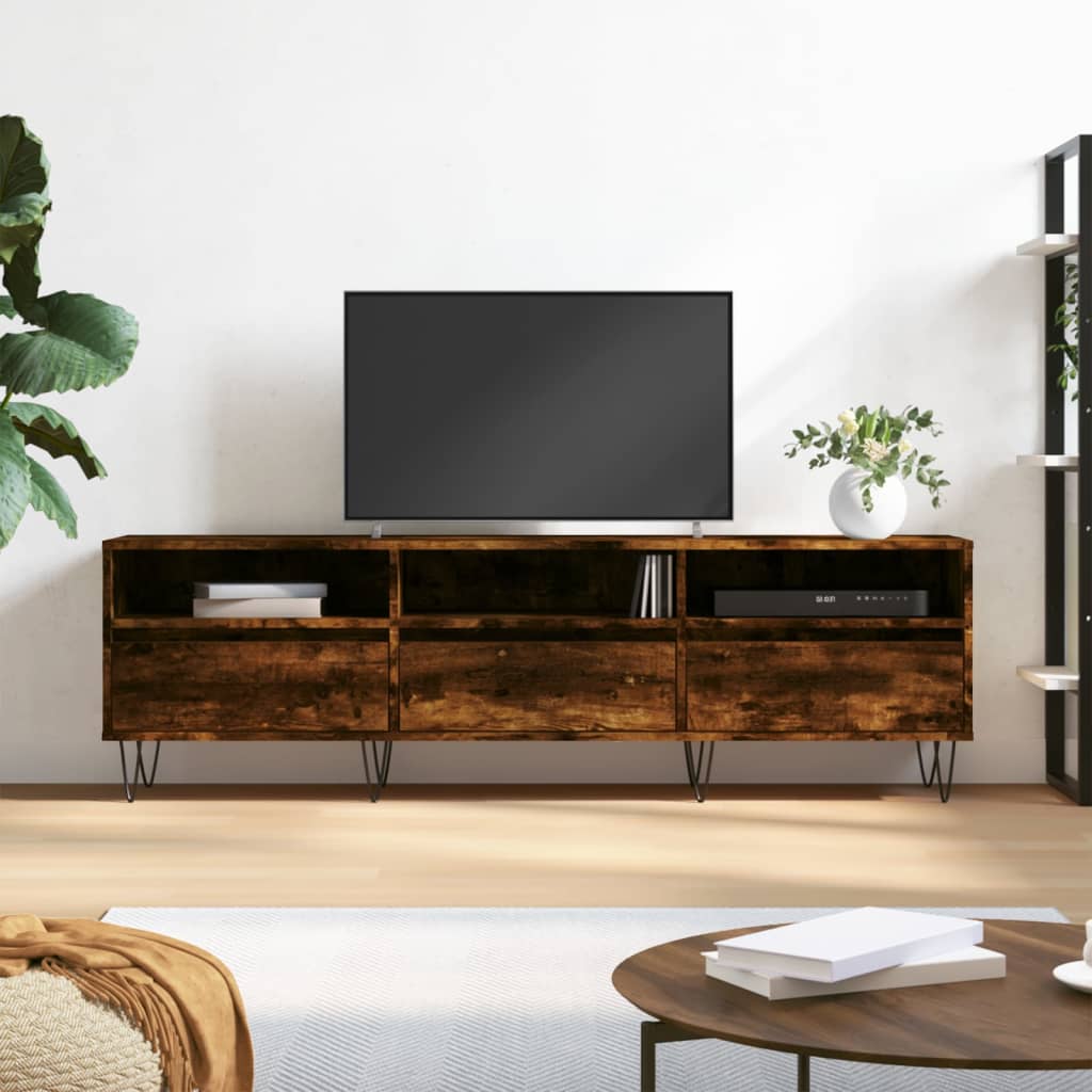 Mobile Porta TV Rovere Fumo 150x30x44,5 cm in Legno Multistrato - homemem39