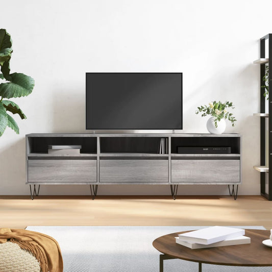 Mobile Porta TV Grigio Sonoma 150x30x44,5 cm Legno Multistrato - homemem39