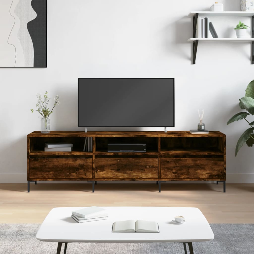 Mobile Porta TV Rovere Fumo 150x30x44,5 cm in Legno Multistrato - homemem39