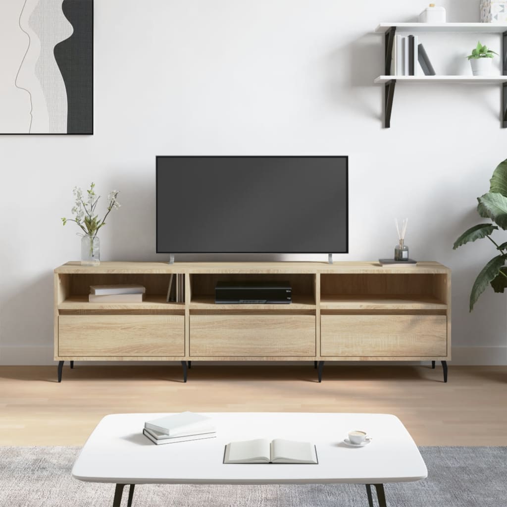 Mobile Porta TV Rovere Sonoma 150x30x44,5 cm Legno Multistrato - homemem39