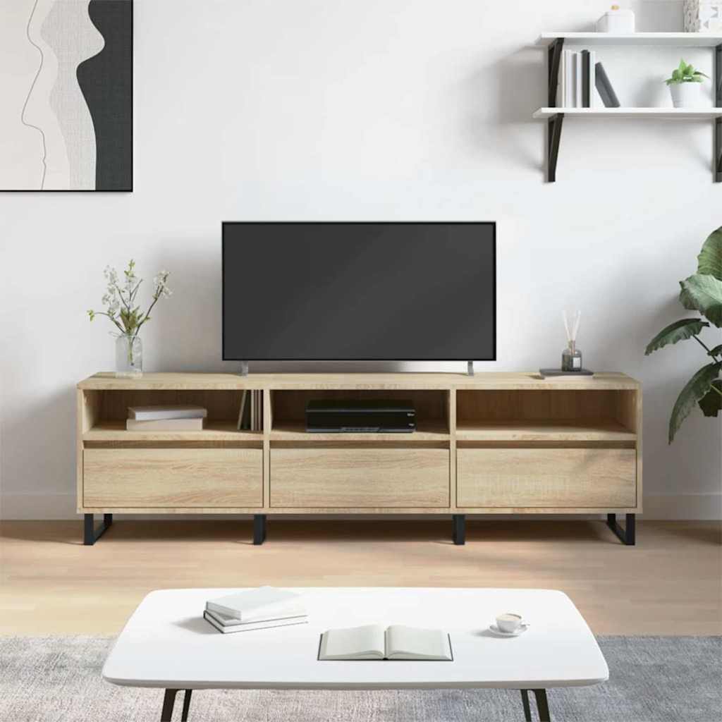Mobile Porta TV Rovere Sonoma 150x30x44,5 cm Legno Multistrato - homemem39