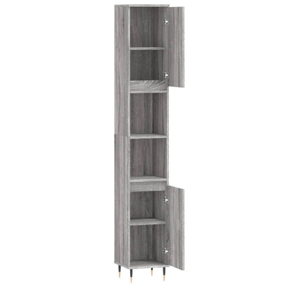 Armadietto Bagno Grigio Sonoma 30x30x190cm in Legno Multistrato | homemem39