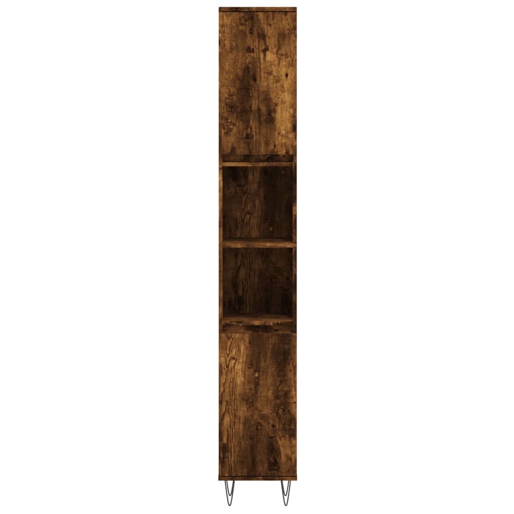 Armadietto Bagno Rovere Fumo 30x30x190 cm in Legno Multistrato | homemem39