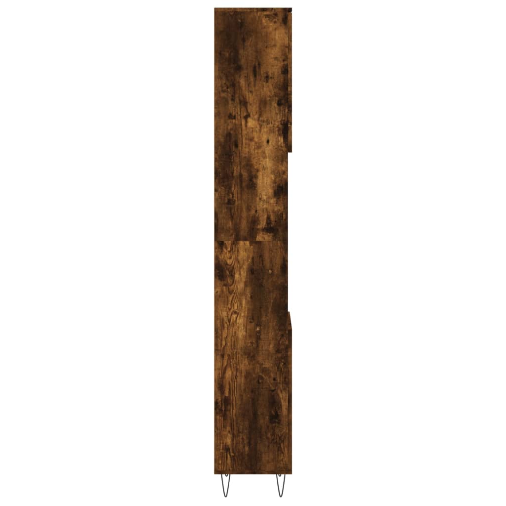 Armadietto Bagno Rovere Fumo 30x30x190 cm in Legno Multistrato | homemem39