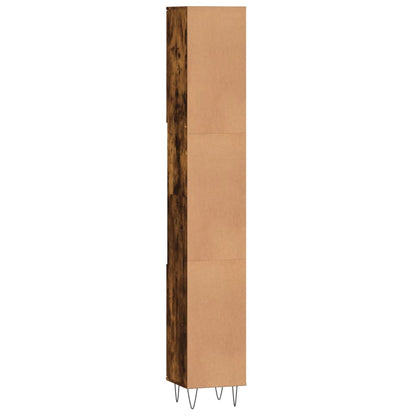 Armadietto Bagno Rovere Fumo 30x30x190 cm in Legno Multistrato | homemem39