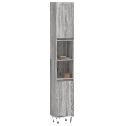 Armadietto Bagno Grigio Sonoma 30x30x190cm in Legno Multistrato | homemem39