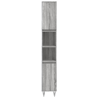 Armadietto Bagno Grigio Sonoma 30x30x190cm in Legno Multistrato
