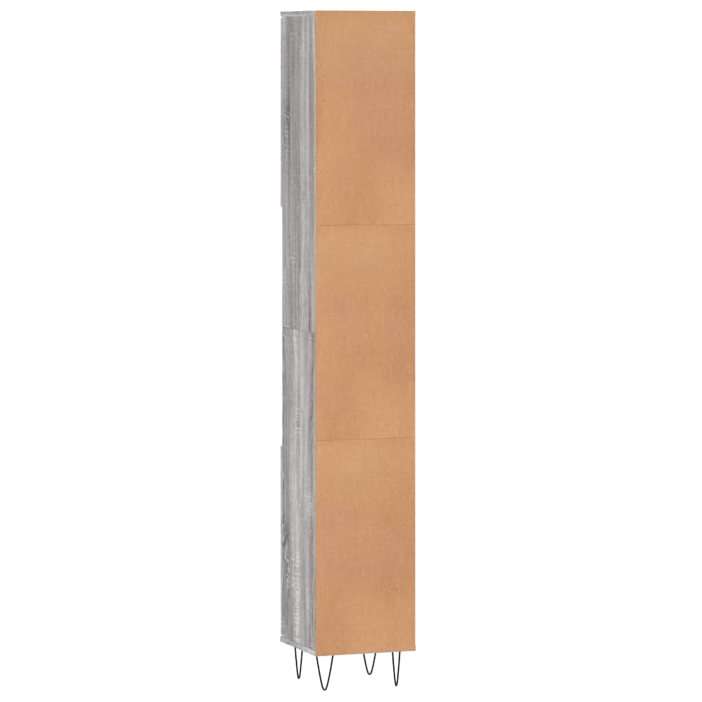 Armadietto Bagno Grigio Sonoma 30x30x190cm in Legno Multistrato | homemem39