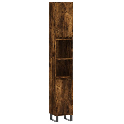 Armadietto Bagno Rovere Fumo 30x30x190 cm in Legno Multistrato | homemem39