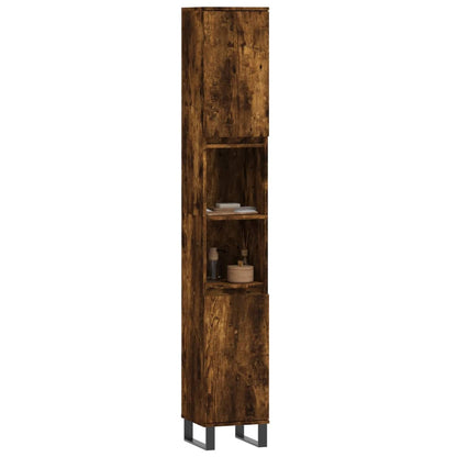 Armadietto Bagno Rovere Fumo 30x30x190 cm in Legno Multistrato | homemem39