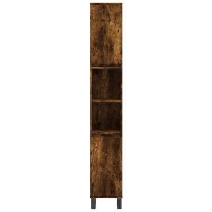 Armadietto Bagno Rovere Fumo 30x30x190 cm in Legno Multistrato | homemem39