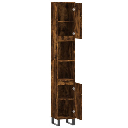 Armadietto Bagno Rovere Fumo 30x30x190 cm in Legno Multistrato | homemem39