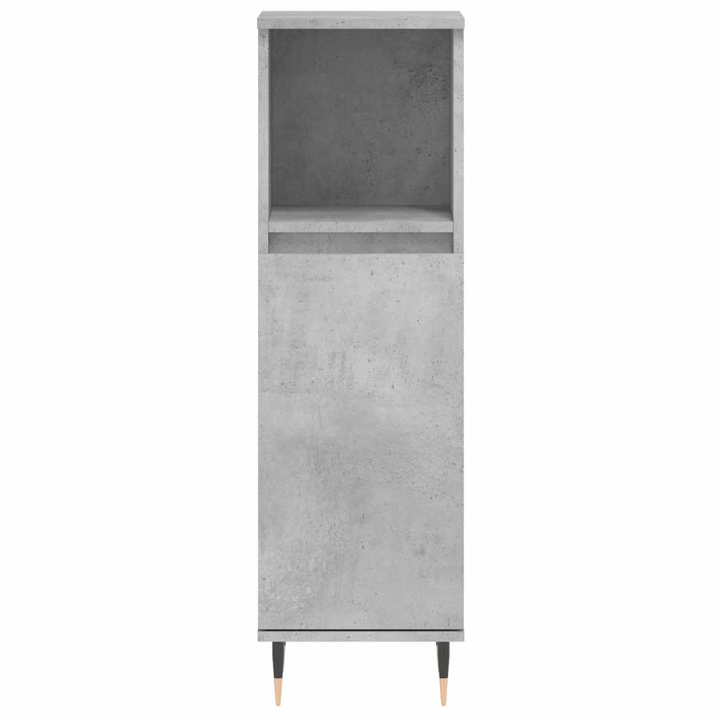 Armadietto Bagno Grigio Cemento 30x30x100 cm Legno Multistrato