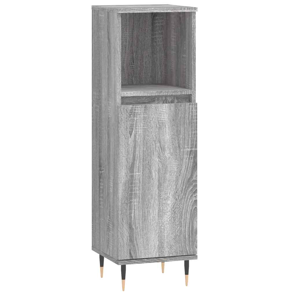 Armadietto Bagno Grigio Sonoma 30x30x100cm in Legno Multistrato | homemem39