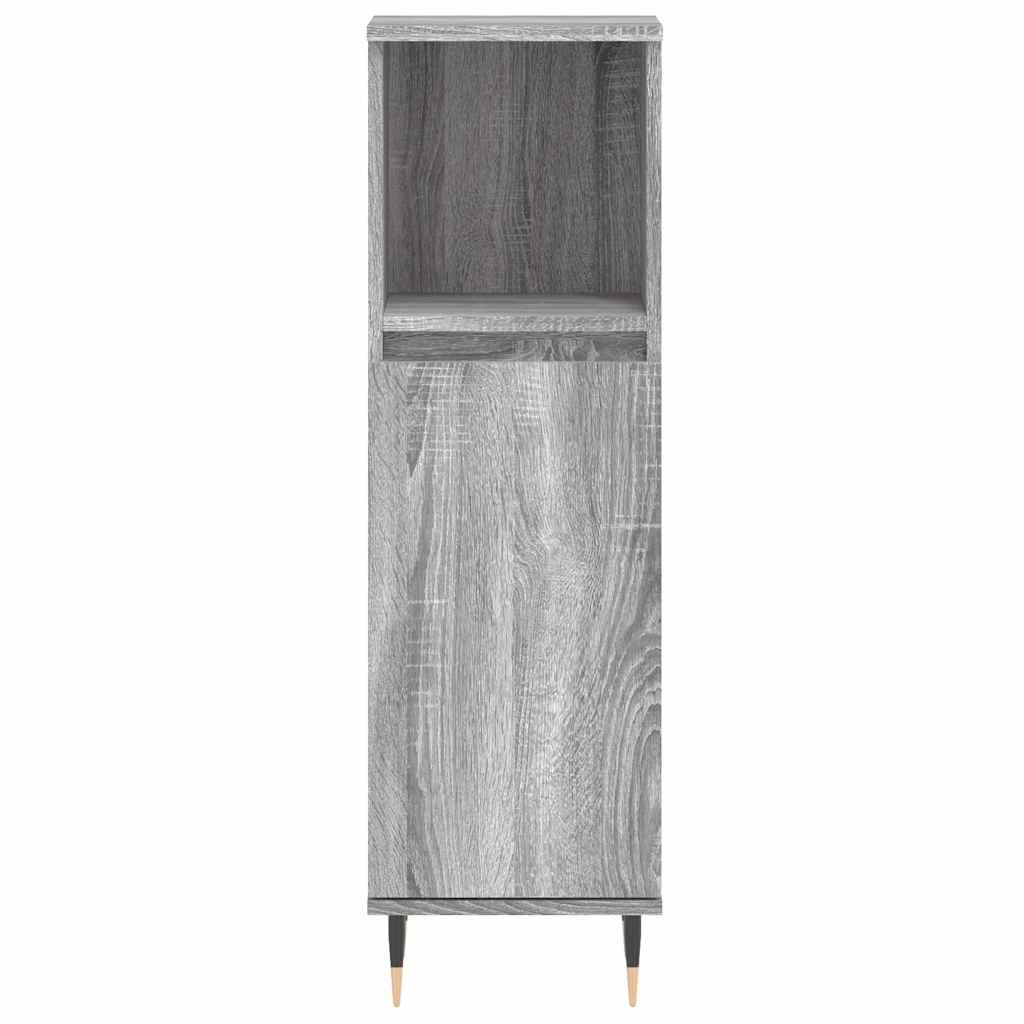Armadietto Bagno Grigio Sonoma 30x30x100cm in Legno Multistrato | homemem39