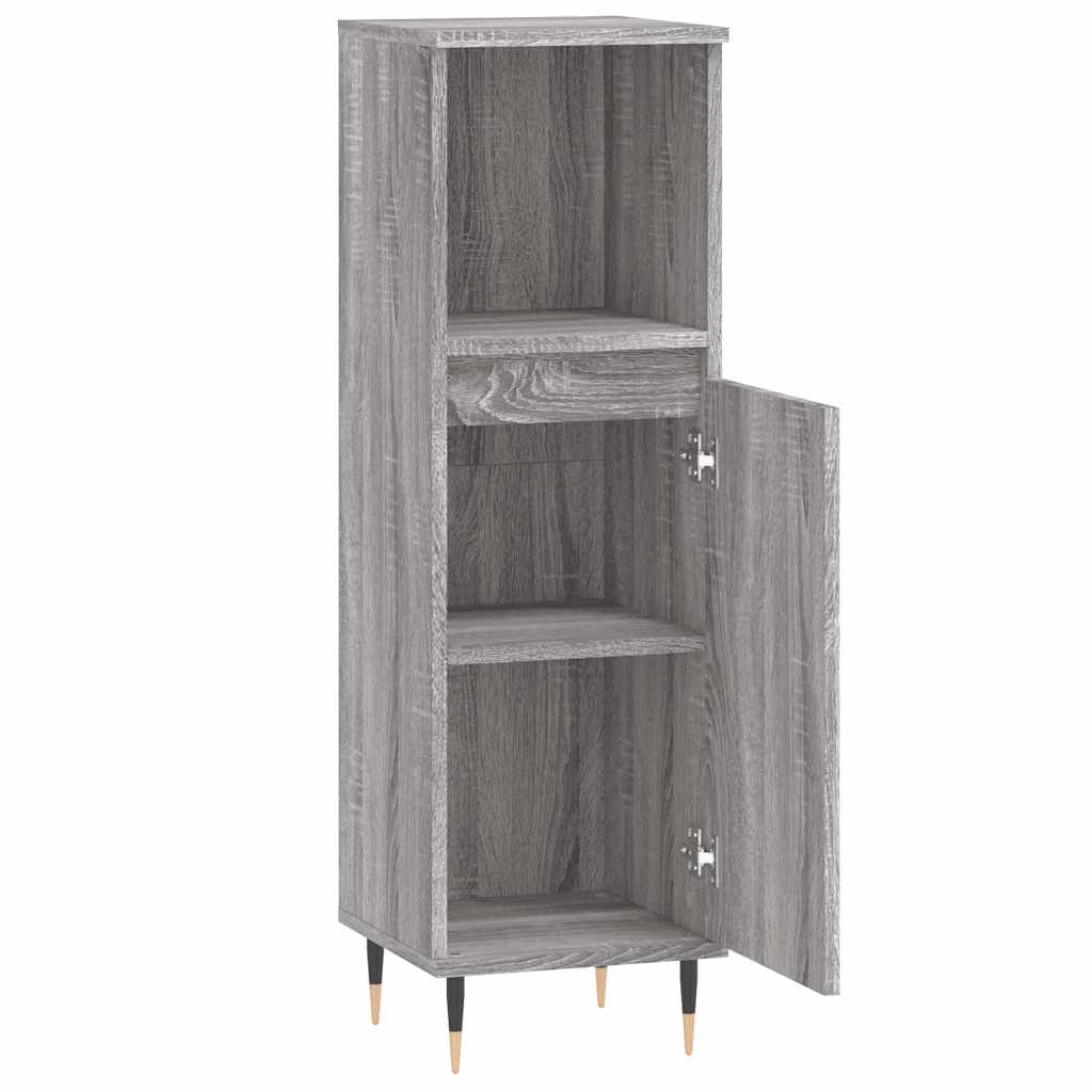 Armadietto Bagno Grigio Sonoma 30x30x100cm in Legno Multistrato | homemem39