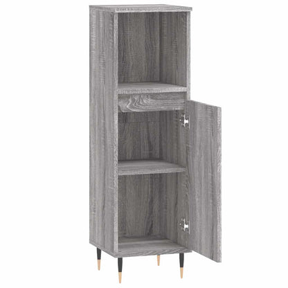 Armadietto Bagno Grigio Sonoma 30x30x100cm in Legno Multistrato | homemem39